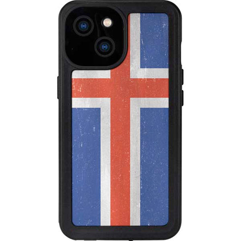 Iceland Flag Distressed iPhone 15 Waterproof Case
